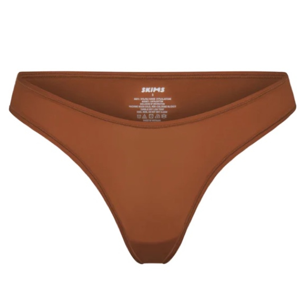 NEW! SKIMS Dipped Front Thong Underwear Copper Brown Size 3X Ultra Light Naked